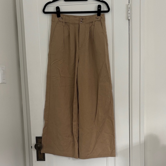 Madewell Pants - Madewell Tan Wide-Leg Pants
